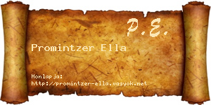 Promintzer Ella névjegykártya